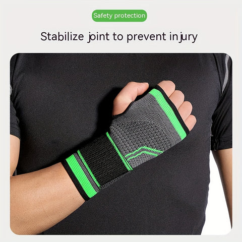 1pc Compression Wrist Brace Wrap - Ideal for Fitness, Sports, Weightlifting - Durable Wrist Pressure Band and Palm Support Bandage for Hand Stability, and Comfort During Workouts and Activities