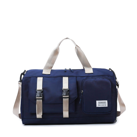 Eonothem High Quality Large Capacity Travel Duffle Bag - Adjustable Shoulder Strap, Multiple Pockets, Polyester Sports Gym Weekender Bag for Women in Bright Pink/Peacock Green/Peach/Light Grey/Light Blue//Blue/Black, Fitness