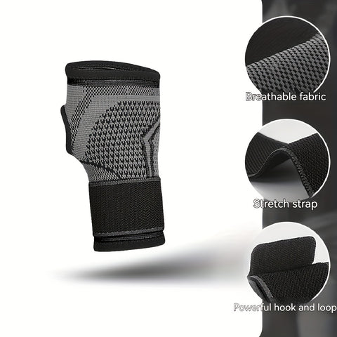 1pc Compression Wrist Brace Wrap - Ideal for Fitness, Sports, Weightlifting - Durable Wrist Pressure Band and Palm Support Bandage for Hand Stability, and Comfort During Workouts and Activities