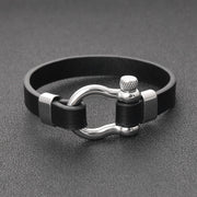 Rock punk minimalist leather bracelet