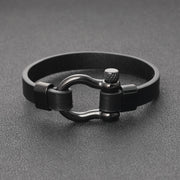 Rock punk minimalist leather bracelet
