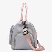 Eonothem High Quality Large Capacity Travel Duffle Bag - Adjustable Shoulder Strap, Multiple Pockets, Polyester Sports Gym Weekender Bag for Women in Bright Pink/Peacock Green/Peach/Light Grey/Light Blue//Blue/Black, Fitness