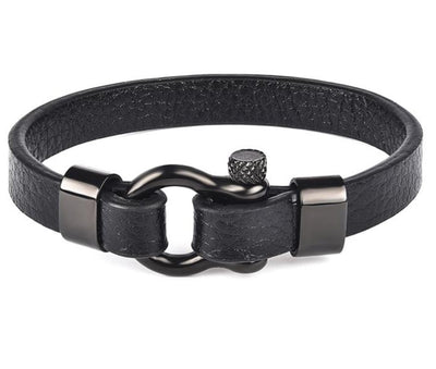 Rock punk minimalist leather bracelet