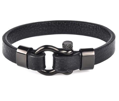 Rock punk minimalist leather bracelet
