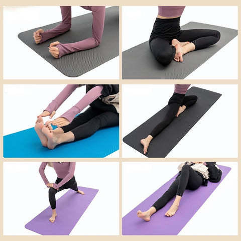 Widen Thicken Extended Yoga Mat - 1pc Solid Color Dance Fitness Mat With Carrying Strap - 183*61*0.8cm/6.0*2.0*0.03ft