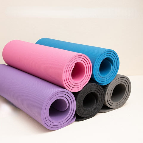 Widen Thicken Extended Yoga Mat - 1pc Solid Color Dance Fitness Mat With Carrying Strap - 183*61*0.8cm/6.0*2.0*0.03ft