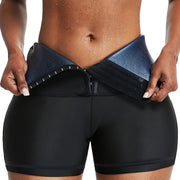 Breasted Adjustment Butt Lifting Yoga Sauna Sweat Shorts, Tummy Control High Waist Skinny Fitness Shapewear Shorts For Wight Loss, Women's Activewear