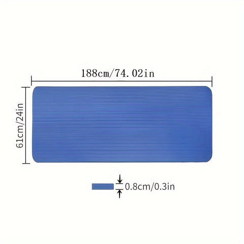 Widen Thicken Extended Yoga Mat - 1pc Solid Color Dance Fitness Mat With Carrying Strap - 183*61*0.8cm/6.0*2.0*0.03ft