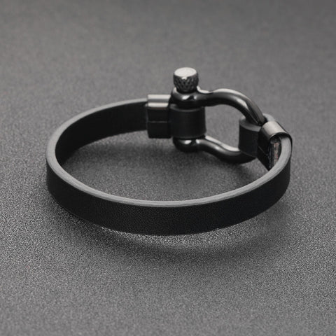 Rock punk minimalist leather bracelet