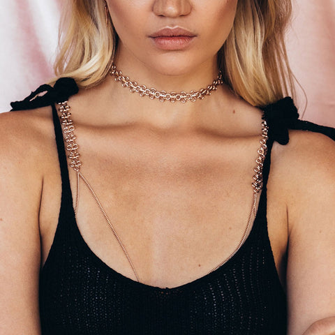 Alloy necklace body chain