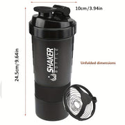 Portable Protein Shaker Cup - Durable PP Material, Leakproof Design, Ideal for Gym & Outdoor Fitness Enthusiasts, Shaking Cup, Milkshake - For Fitness Lovers & Athletes - Perfect Gift for Workout Enthusiasts