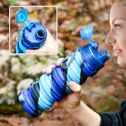 Rainbow Collapsible Water Bottle - Ultra-Portable, Reusable, BPA-Free Silicone - Perfect for Travel, Outdoor Adventures, Camping, Hiking, Running and Fitness Enthusiasts
