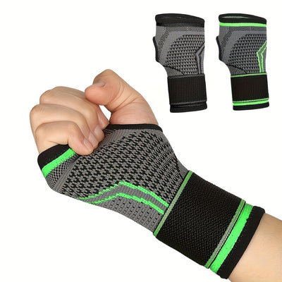 1pc Compression Wrist Brace Wrap - Ideal for Fitness, Sports, Weightlifting - Durable Wrist Pressure Band and Palm Support Bandage for Hand Stability, and Comfort During Workouts and Activities