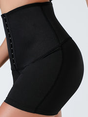 Breasted Adjustment Butt Lifting Yoga Sauna Sweat Shorts, Tummy Control High Waist Skinny Fitness Shapewear Shorts For Wight Loss, Women's Activewear