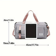 Eonothem High Quality Large Capacity Travel Duffle Bag - Adjustable Shoulder Strap, Multiple Pockets, Polyester Sports Gym Weekender Bag for Women in Bright Pink/Peacock Green/Peach/Light Grey/Light Blue//Blue/Black, Fitness