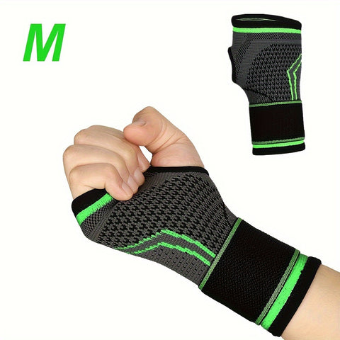 1pc Compression Wrist Brace Wrap - Ideal for Fitness, Sports, Weightlifting - Durable Wrist Pressure Band and Palm Support Bandage for Hand Stability, and Comfort During Workouts and Activities