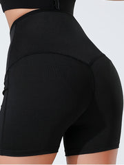 Breasted Adjustment Butt Lifting Yoga Sauna Sweat Shorts, Tummy Control High Waist Skinny Fitness Shapewear Shorts For Wight Loss, Women's Activewear