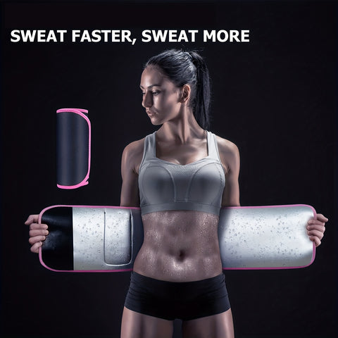 [Unisex Elastic Waist Trimmer] Waist Trimmer For Women And Mens, Elastic Compression Waist Trainer Sweat Belt For Fitness Exercise, Tummy Control Shapewear