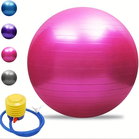 [Explosion-Proof Yoga Ball] Durable Textured Grip PVC Yoga Ball - Explosion-Proof for Adult Fitness, Pregnancy Support, Youngsters's Training & Postpartum Recovery | Includes Hand Pump