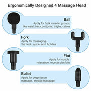 Sports Massage Gun with 4 Heads Deep Tissue Muscle Relaxing Percussion Massager