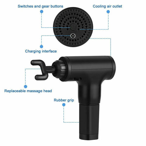 Sports Massage Gun with 4 Heads Deep Tissue Muscle Relaxing Percussion Massager