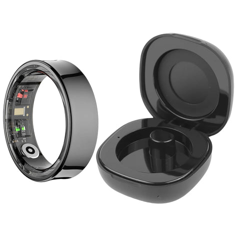 R09 Smart Ring with Charging Case Waterproof Health Fitness Rings Body Temperature Health and Sleep Monitor for Men Women