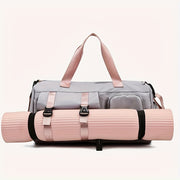 Eonothem High Quality Large Capacity Travel Duffle Bag - Adjustable Shoulder Strap, Multiple Pockets, Polyester Sports Gym Weekender Bag for Women in Bright Pink/Peacock Green/Peach/Light Grey/Light Blue//Blue/Black, Fitness