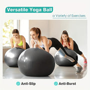 [Explosion-Proof Yoga Ball] Durable Textured Grip PVC Yoga Ball - Explosion-Proof for Adult Fitness, Pregnancy Support, Youngsters's Training & Postpartum Recovery | Includes Hand Pump