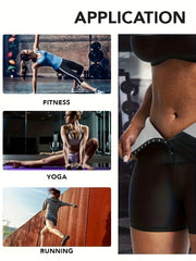 Breasted Adjustment Butt Lifting Yoga Sauna Sweat Shorts, Tummy Control High Waist Skinny Fitness Shapewear Shorts For Wight Loss, Women's Activewear