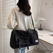 Eonothem High Quality Large Capacity Travel Duffle Bag - Adjustable Shoulder Strap, Multiple Pockets, Polyester Sports Gym Weekender Bag for Women in Bright Pink/Peacock Green/Peach/Light Grey/Light Blue//Blue/Black, Fitness