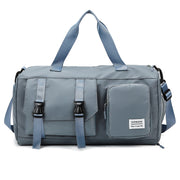 Eonothem High Quality Large Capacity Travel Duffle Bag - Adjustable Shoulder Strap, Multiple Pockets, Polyester Sports Gym Weekender Bag for Women in Bright Pink/Peacock Green/Peach/Light Grey/Light Blue//Blue/Black, Fitness