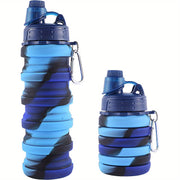Rainbow Collapsible Water Bottle - Ultra-Portable, Reusable, BPA-Free Silicone - Perfect for Travel, Outdoor Adventures, Camping, Hiking, Running and Fitness Enthusiasts